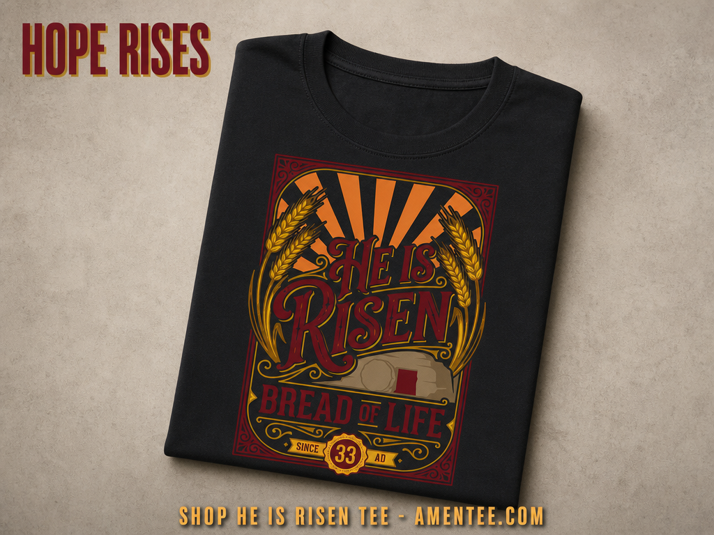 He Is Risen Bread of Life T-Shirt_fold_tilt