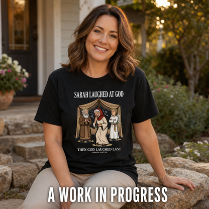 Sarah Laughed at God T-Shirt_ls_golden