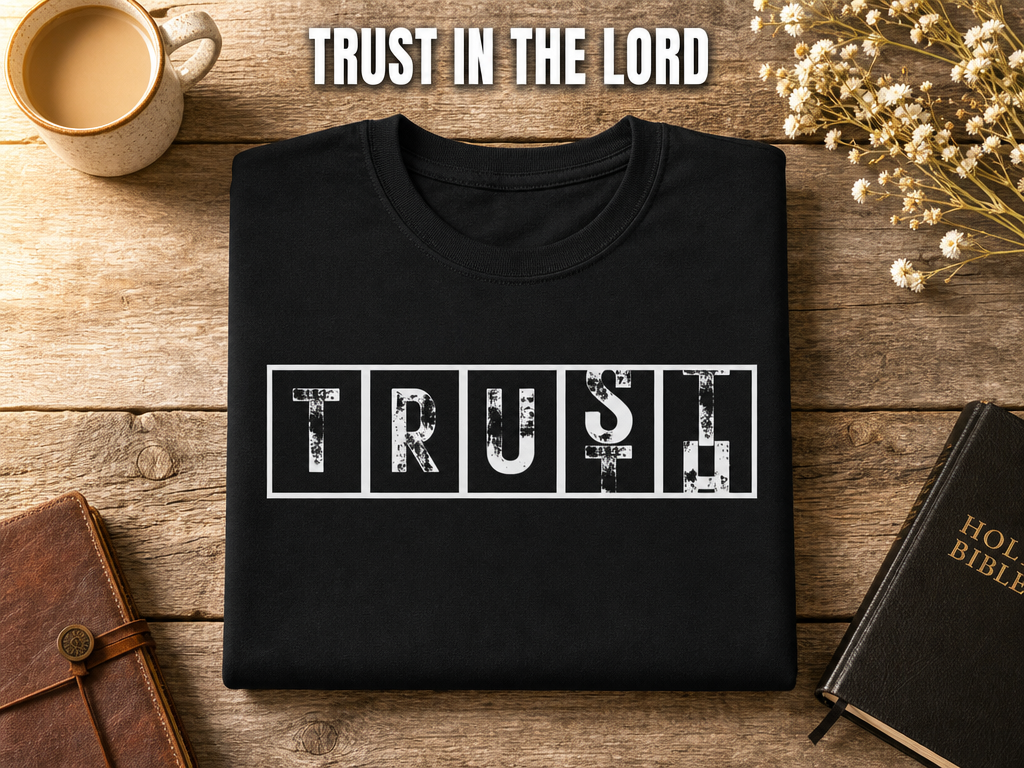 Bold TRUST Statement T-Shirt_folded_flatlay