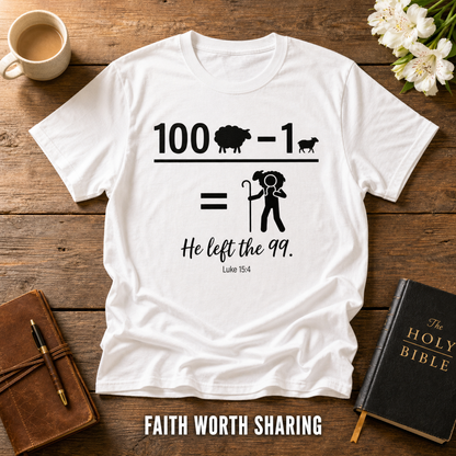 He Left the 99 T-Shirt_style_flat