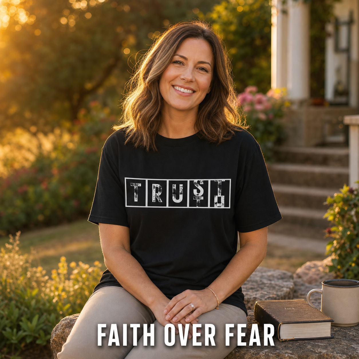 Bold TRUST Statement T-Shirt_ls_golden
