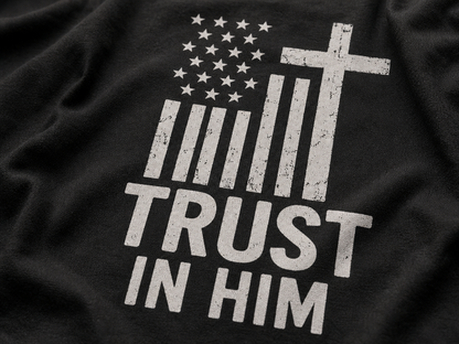 Trust In Him Cross Flag T-Shirt_macro_detail