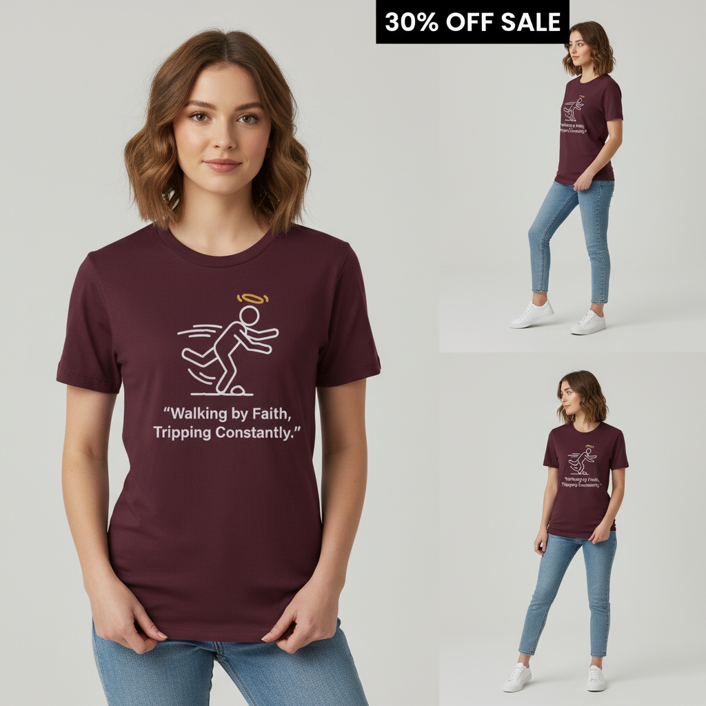 Walking by Faith T-Shirt_triple_model