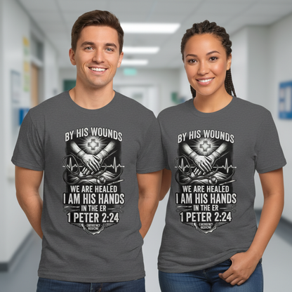 By His Wounds ER T-Shirt_dual_model_life
