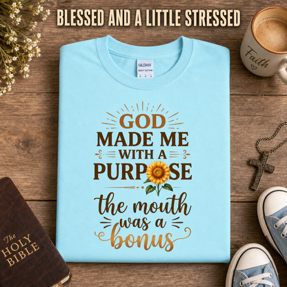 Purpose and Bonus Mouth T-Shirt_folded_flatlay