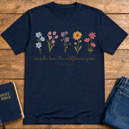Wildflower Grace T-Shirt - Navy