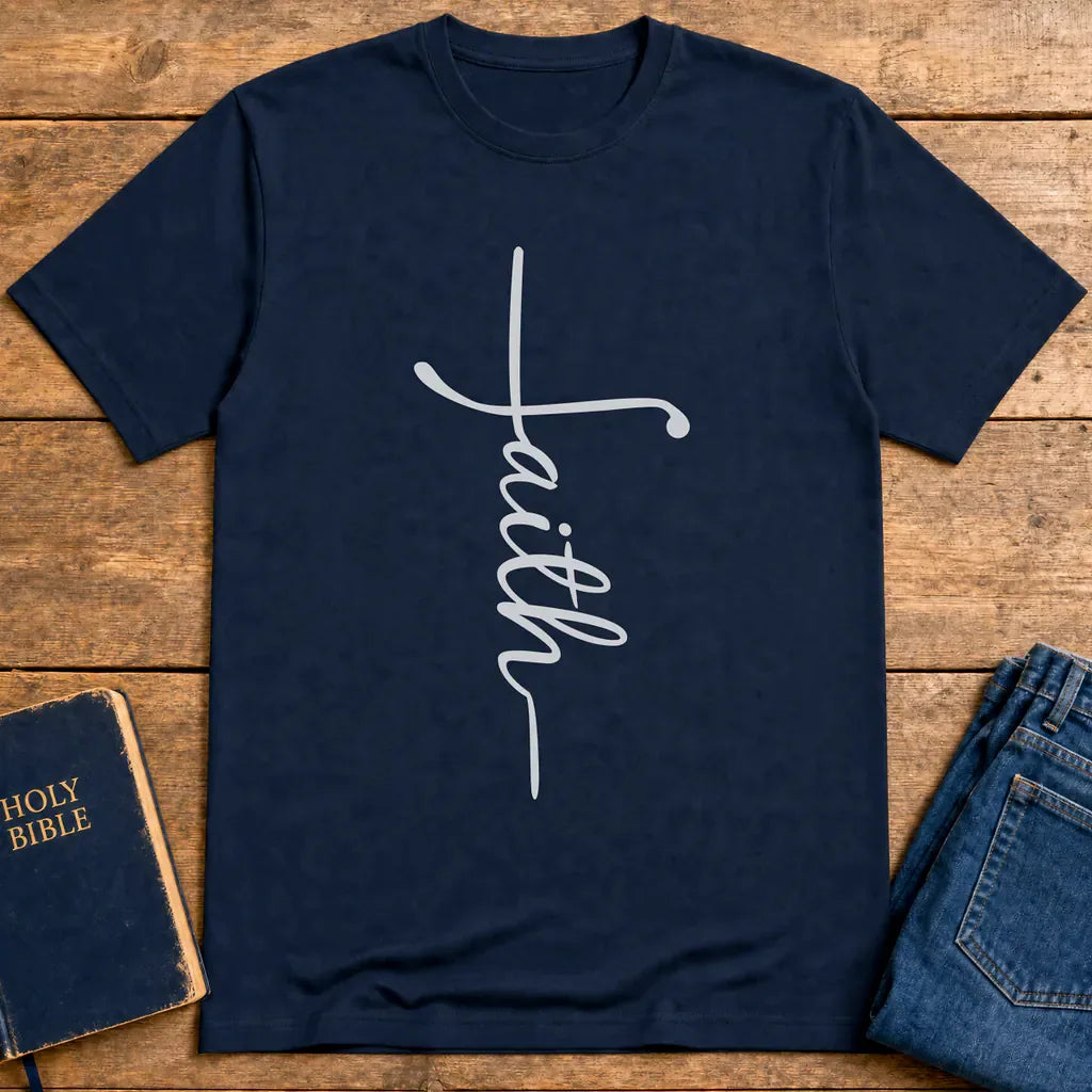 Faith In The Cross T-Shirt - Navy