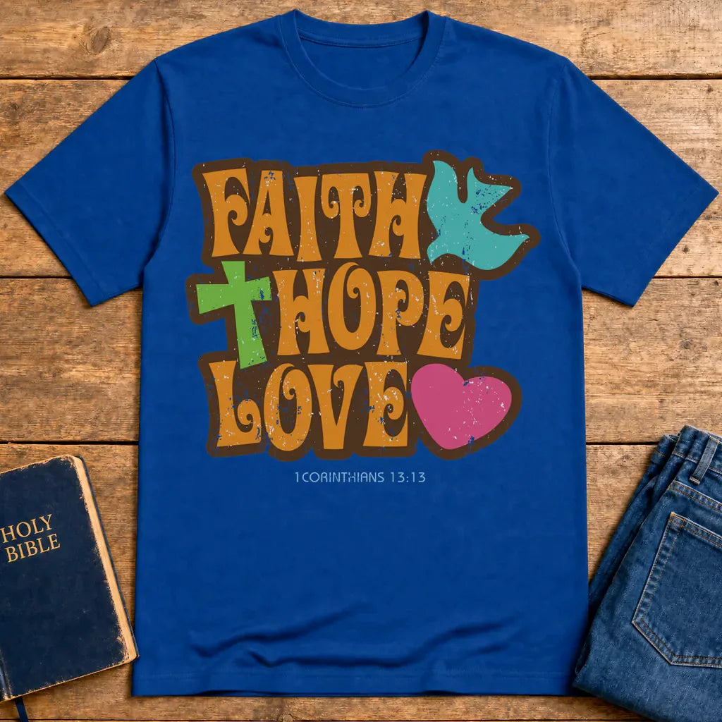 Faith Hope Love T-Shirt - Royal