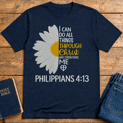Strength in Christ Daisy T-Shirt - Navy