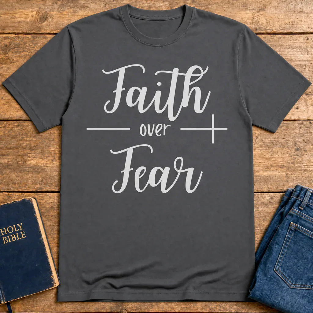Faith Over Fear T-Shirt - Charcoal
