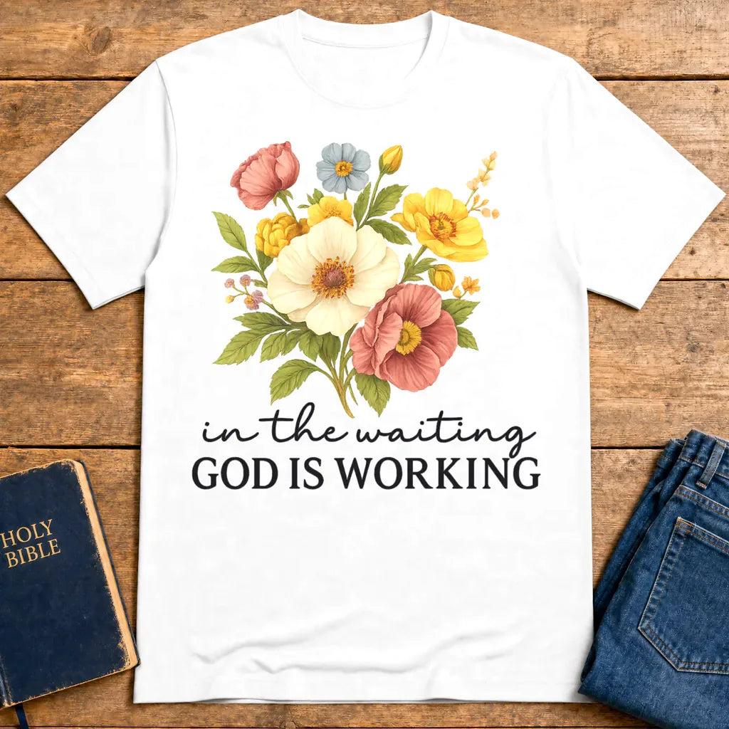 God Is Working Floral T-Shirt - White