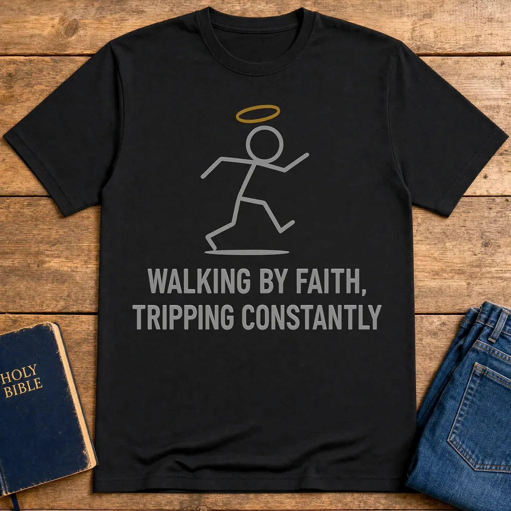 Walking by Faith T-Shirt - Black