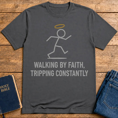 Walking by Faith T-Shirt - Charcoal