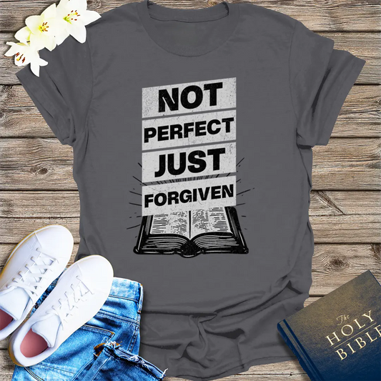 Not Perfect Just Forgiven T-Shirt - Charcoal