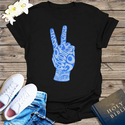 Fruit of the Spirit Peace Hand T-Shirt - Black
