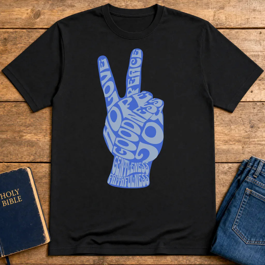 Fruit of the Spirit Peace Hand T-Shirt - Black