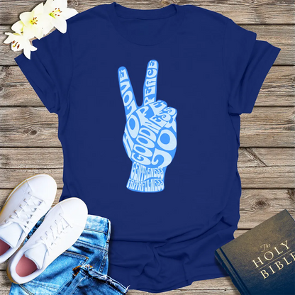 Fruit of the Spirit Peace Hand T-Shirt - Navy