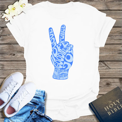 Fruit of the Spirit Peace Hand T-Shirt - White