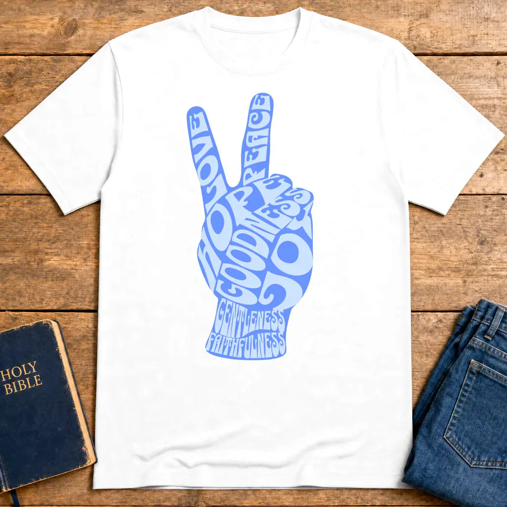 Fruit of the Spirit Peace Hand T-Shirt - White