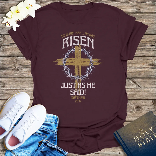 He Is Risen T-Shirt - Dark Chocolate
