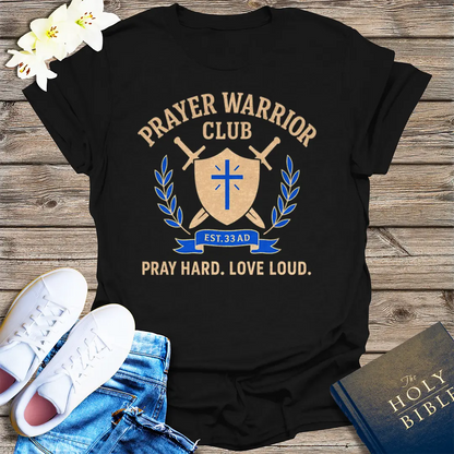 Prayer Warrior Club T-Shirt - Black