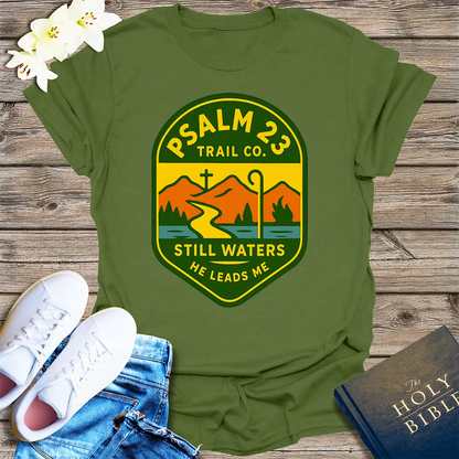 Psalm 23 Trail Co. T-Shirt - Military Green