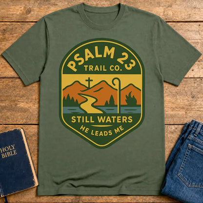 Psalm 23 Trail Co. T-Shirt - Military Green
