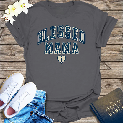 Blessed Mama T-Shirt - Charcoal