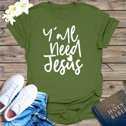 Jesus Is My Lifeline T-Shirt - Military Green