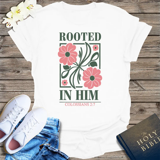 Rooted in Him T-Shirt - White