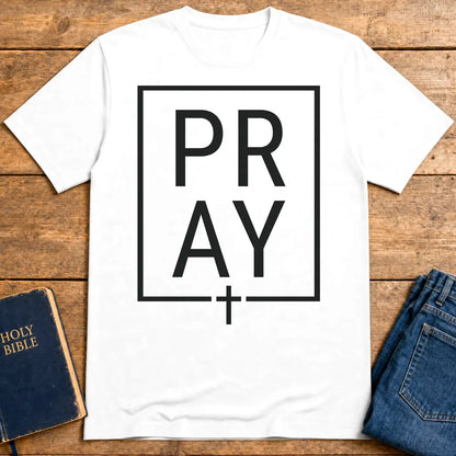 Bold PRAY Statement T-Shirt - White