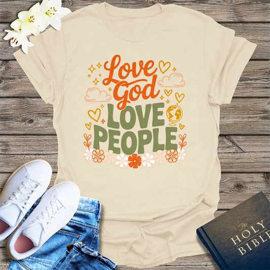 Love God Love People T-Shirt - Natural