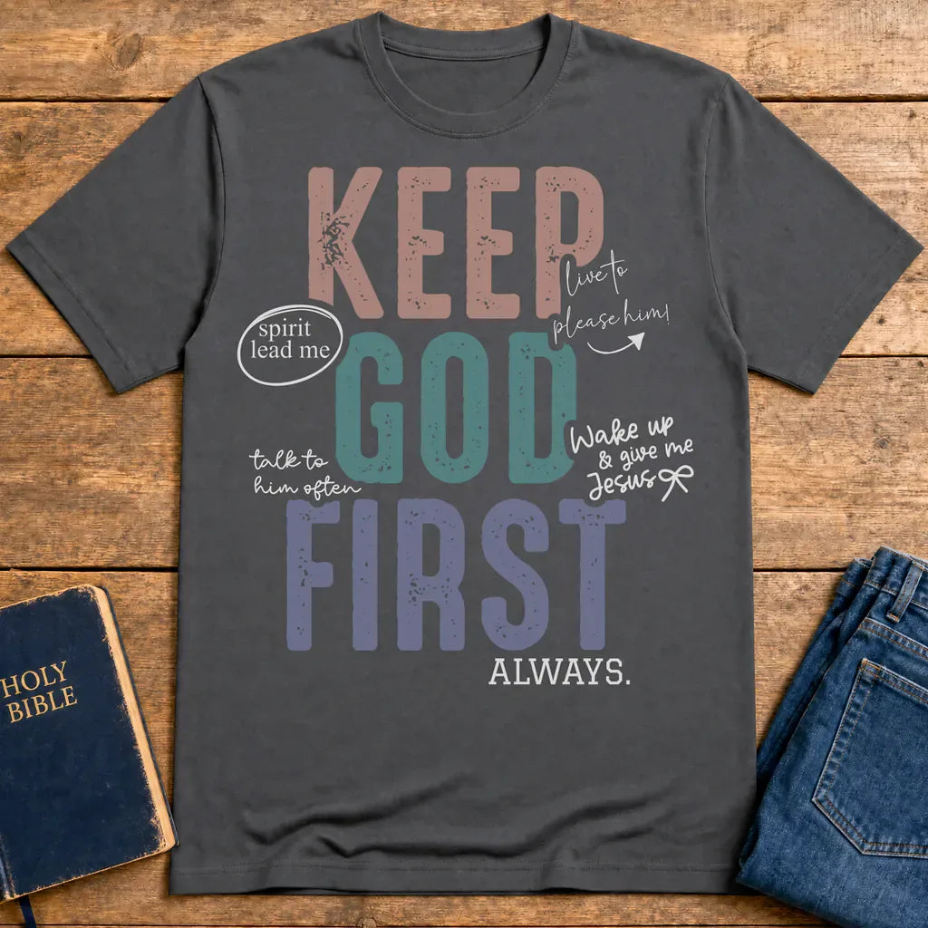 Keep God First T-Shirt - Charcoal