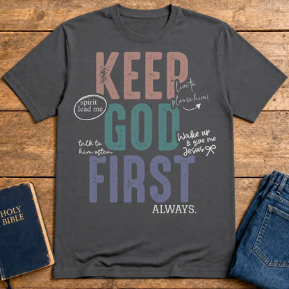 Keep God First T-Shirt - Charcoal