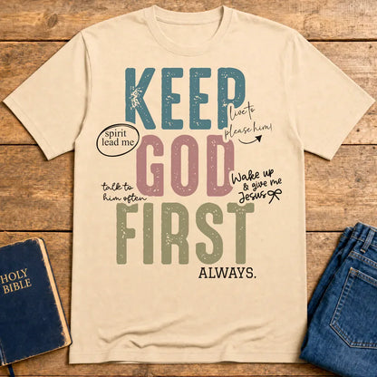 Keep God First T-Shirt - Natural