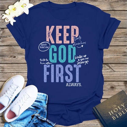 Keep God First T-Shirt - Navy