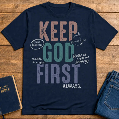 Keep God First T-Shirt - Navy