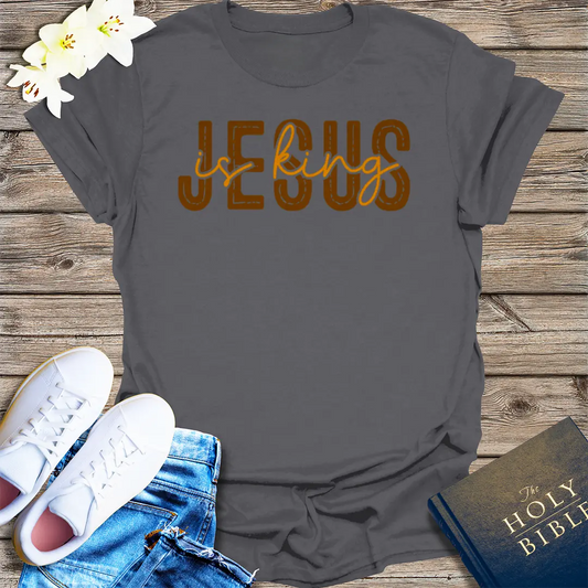 Jesus Is King T-Shirt - Charcoal