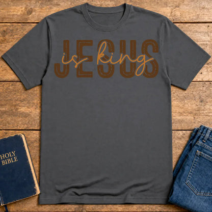 Jesus Is King T-Shirt - Charcoal