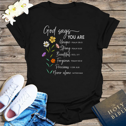 God Says You Are T-Shirt - Black