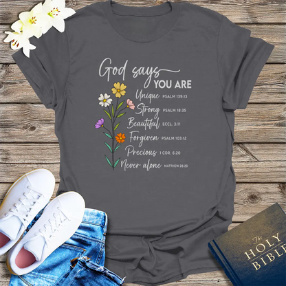 God Says You Are T-Shirt - Charcoal