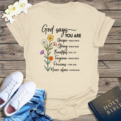 God Says You Are T-Shirt - Natural