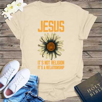 Jesus Relationship Daisy T-Shirt - Natural