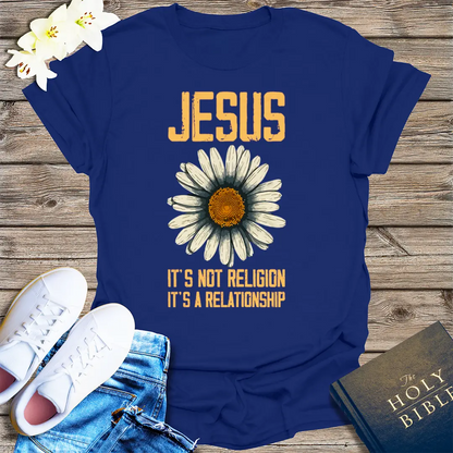 Jesus Relationship Daisy T-Shirt - Navy