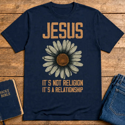 Jesus Relationship Daisy T-Shirt - Navy