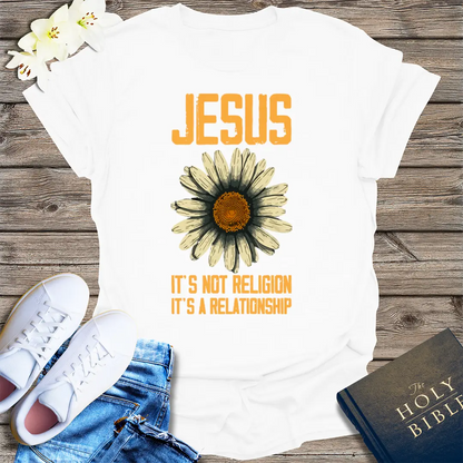 Jesus Relationship Daisy T-Shirt - White
