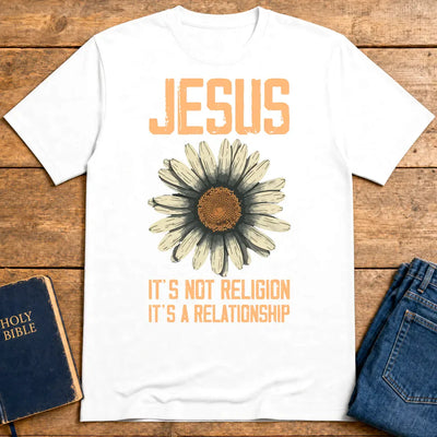 Jesus Relationship Daisy T-Shirt - White