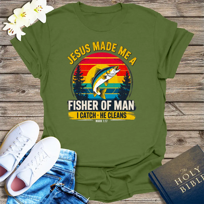 Fisher of Man T-Shirt - Military Green