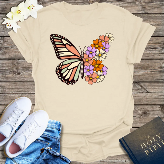 Bloom with Grace Butterfly T-Shirt - Natural