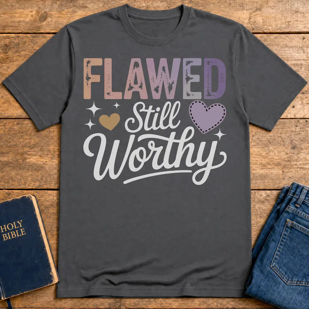 Flawed Still Worthy T-Shirt - Charcoal